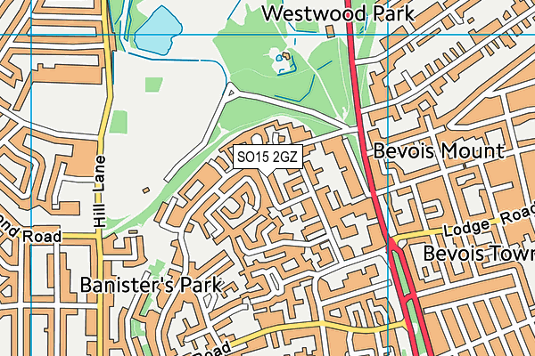 SO15 2GZ map - OS VectorMap District (Ordnance Survey)