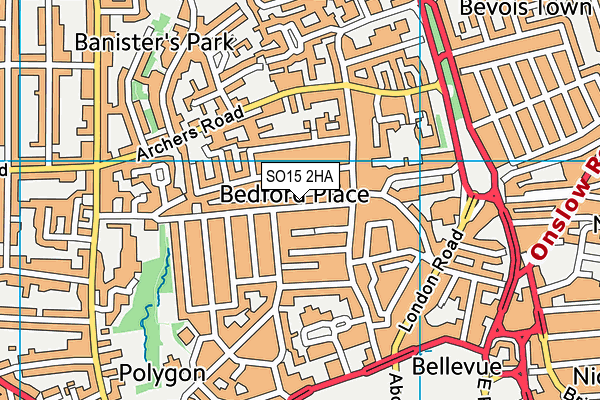 SO15 2HA map - OS VectorMap District (Ordnance Survey)