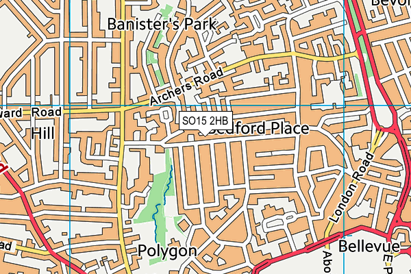 SO15 2HB map - OS VectorMap District (Ordnance Survey)