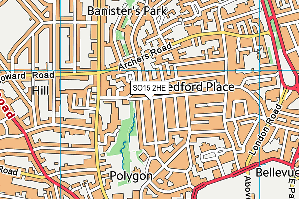 SO15 2HE map - OS VectorMap District (Ordnance Survey)