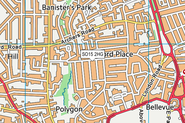 SO15 2HG map - OS VectorMap District (Ordnance Survey)