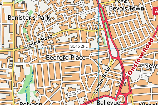 SO15 2HL map - OS VectorMap District (Ordnance Survey)