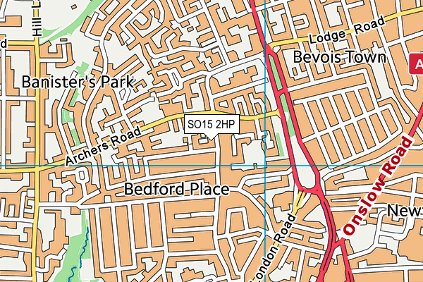 SO15 2HP map - OS VectorMap District (Ordnance Survey)