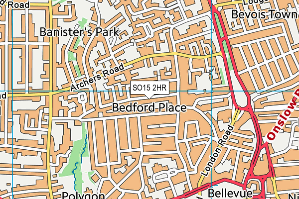 SO15 2HR map - OS VectorMap District (Ordnance Survey)