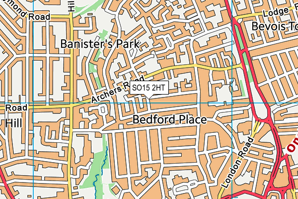 SO15 2HT map - OS VectorMap District (Ordnance Survey)