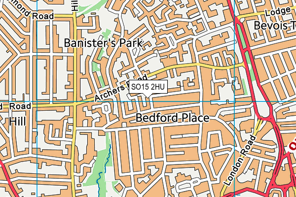 SO15 2HU map - OS VectorMap District (Ordnance Survey)