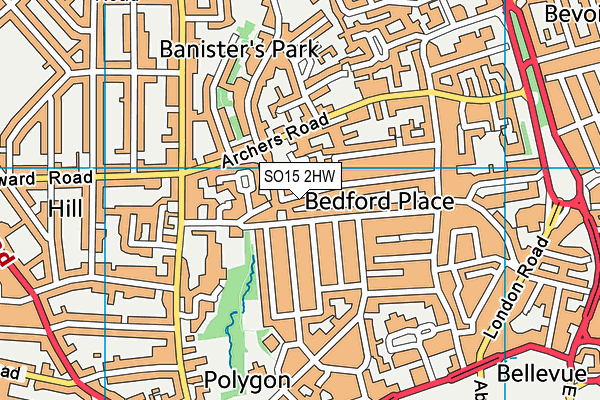 Springhill Catholic Primary School map (SO15 2HW) - OS VectorMap District (Ordnance Survey)