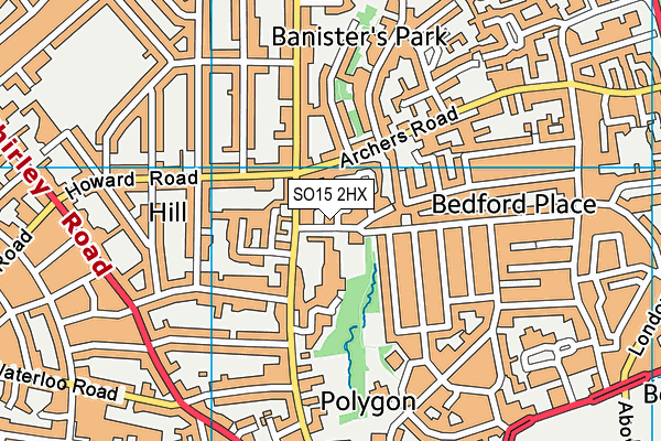 SO15 2HX map - OS VectorMap District (Ordnance Survey)