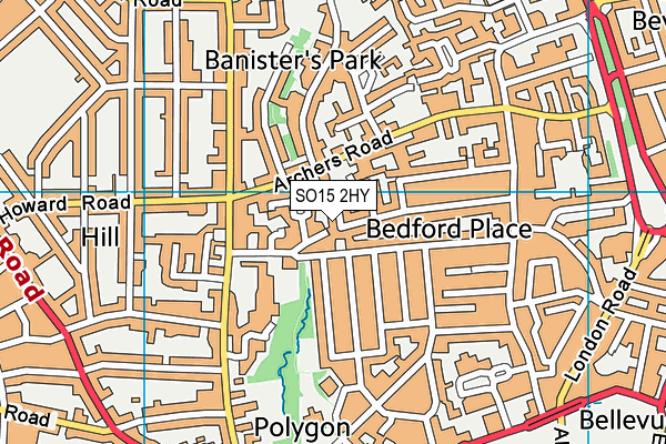 SO15 2HY map - OS VectorMap District (Ordnance Survey)
