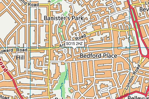 SO15 2HZ map - OS VectorMap District (Ordnance Survey)