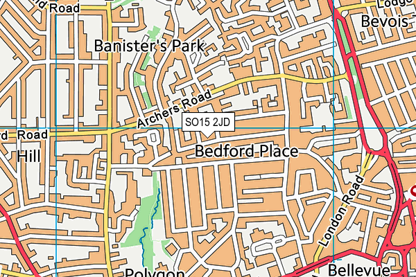 SO15 2JD map - OS VectorMap District (Ordnance Survey)