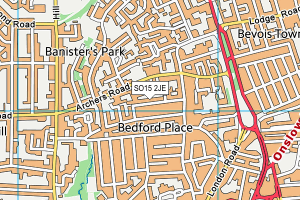 SO15 2JE map - OS VectorMap District (Ordnance Survey)