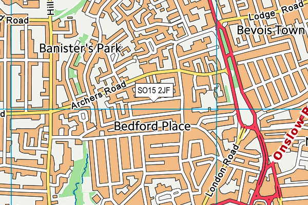 SO15 2JF map - OS VectorMap District (Ordnance Survey)