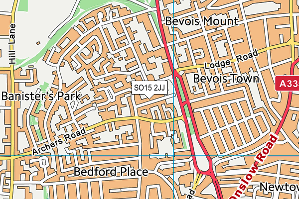 SO15 2JJ map - OS VectorMap District (Ordnance Survey)