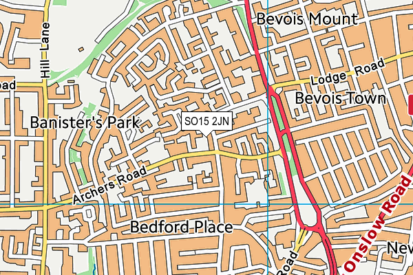 SO15 2JN map - OS VectorMap District (Ordnance Survey)