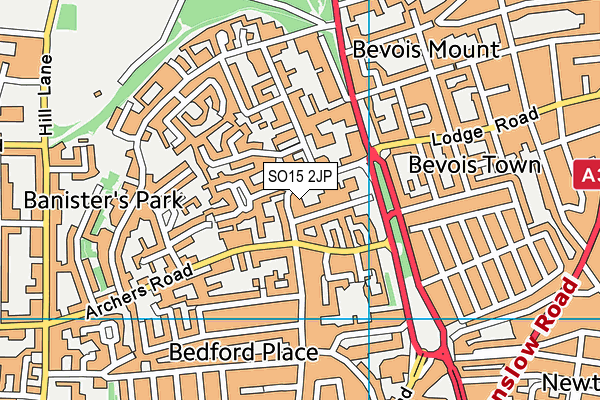 SO15 2JP map - OS VectorMap District (Ordnance Survey)