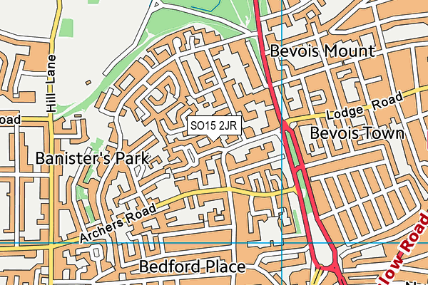 SO15 2JR map - OS VectorMap District (Ordnance Survey)