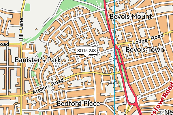 SO15 2JS map - OS VectorMap District (Ordnance Survey)