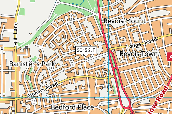 SO15 2JT map - OS VectorMap District (Ordnance Survey)