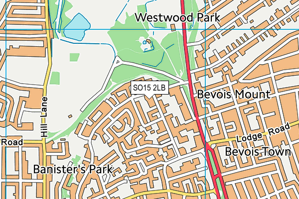 SO15 2LB map - OS VectorMap District (Ordnance Survey)