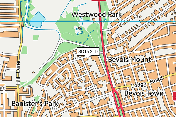 SO15 2LD map - OS VectorMap District (Ordnance Survey)