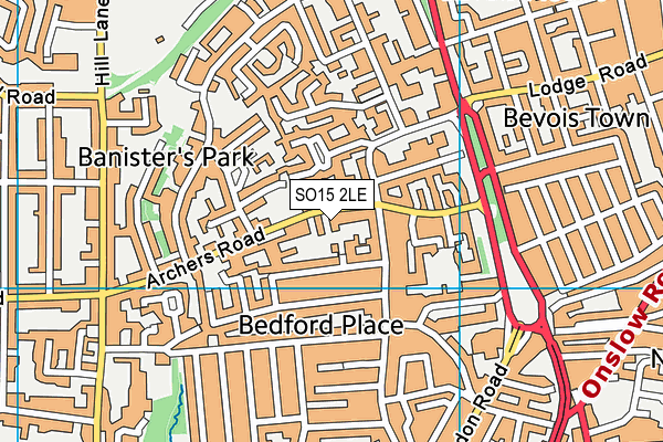 SO15 2LE map - OS VectorMap District (Ordnance Survey)