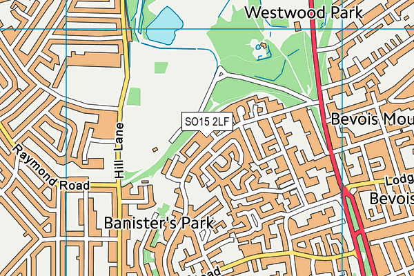 SO15 2LF map - OS VectorMap District (Ordnance Survey)