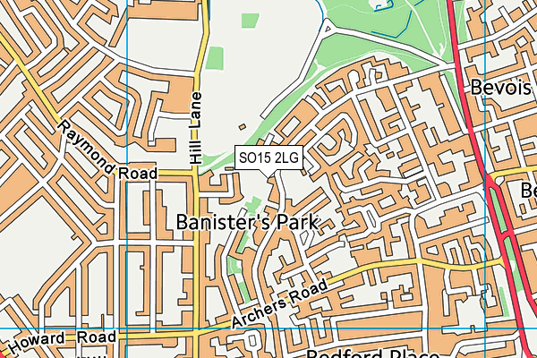 SO15 2LG map - OS VectorMap District (Ordnance Survey)