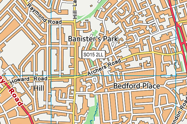 SO15 2LL map - OS VectorMap District (Ordnance Survey)