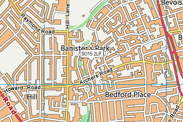 SO15 2LP map - OS VectorMap District (Ordnance Survey)