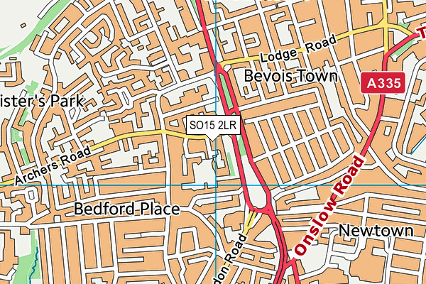 SO15 2LR map - OS VectorMap District (Ordnance Survey)