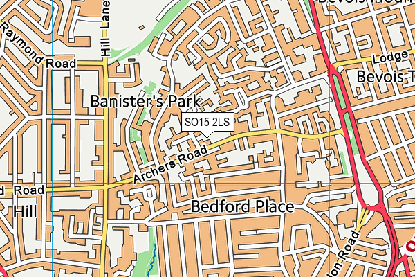 Banister Primary School map (SO15 2LS) - OS VectorMap District (Ordnance Survey)