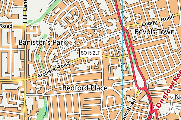 SO15 2LT map - OS VectorMap District (Ordnance Survey)
