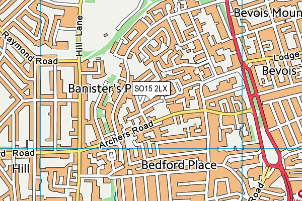SO15 2LX map - OS VectorMap District (Ordnance Survey)