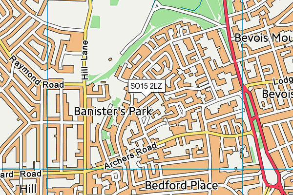 SO15 2LZ map - OS VectorMap District (Ordnance Survey)