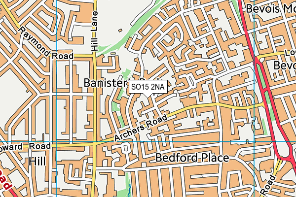 SO15 2NA map - OS VectorMap District (Ordnance Survey)