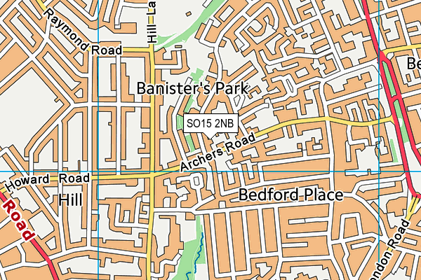 SO15 2NB map - OS VectorMap District (Ordnance Survey)