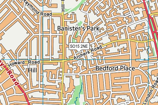 SO15 2NE map - OS VectorMap District (Ordnance Survey)