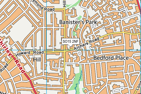 SO15 2NF map - OS VectorMap District (Ordnance Survey)
