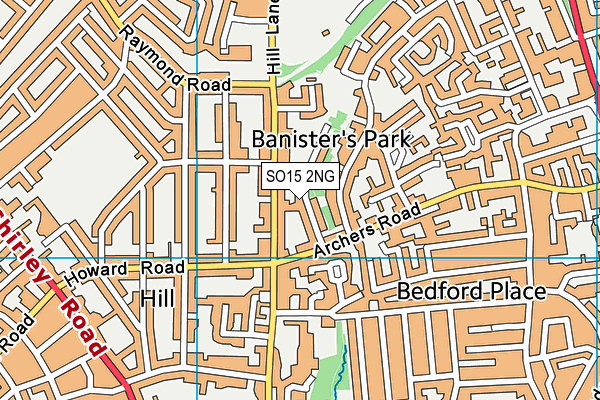 SO15 2NG map - OS VectorMap District (Ordnance Survey)