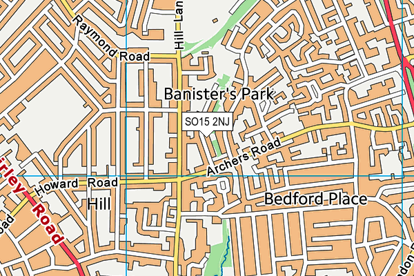 SO15 2NJ map - OS VectorMap District (Ordnance Survey)