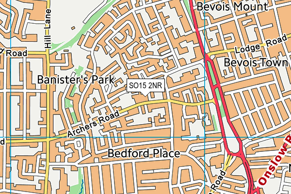 SO15 2NR map - OS VectorMap District (Ordnance Survey)