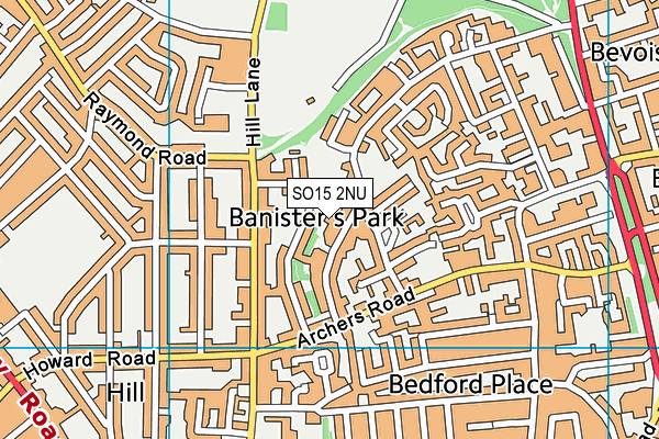 SO15 2NU map - OS VectorMap District (Ordnance Survey)