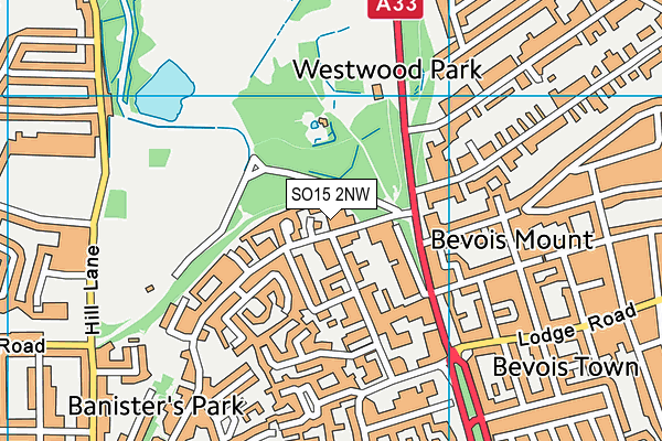SO15 2NW map - OS VectorMap District (Ordnance Survey)