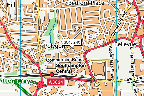 SO15 2NX map - OS VectorMap District (Ordnance Survey)