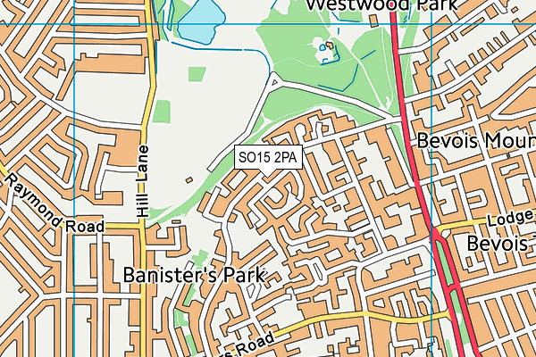 SO15 2PA map - OS VectorMap District (Ordnance Survey)