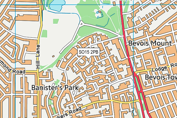 SO15 2PB map - OS VectorMap District (Ordnance Survey)