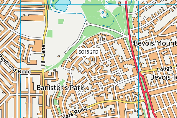 SO15 2PD map - OS VectorMap District (Ordnance Survey)