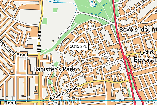 SO15 2PL map - OS VectorMap District (Ordnance Survey)