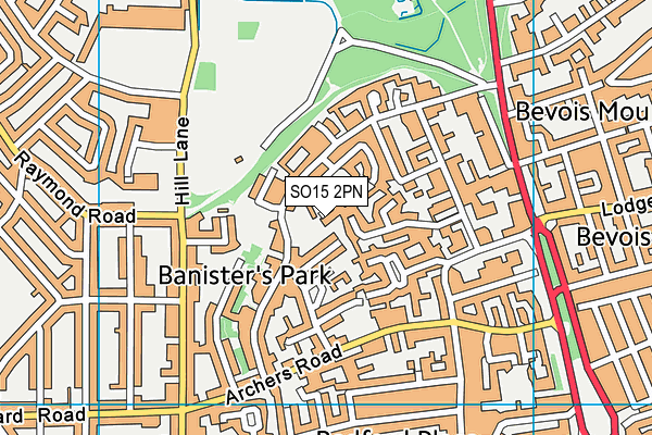 SO15 2PN map - OS VectorMap District (Ordnance Survey)